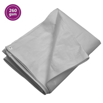 Prelată 260 g/m², gri, 2x3 m, HDPE - Img 1
