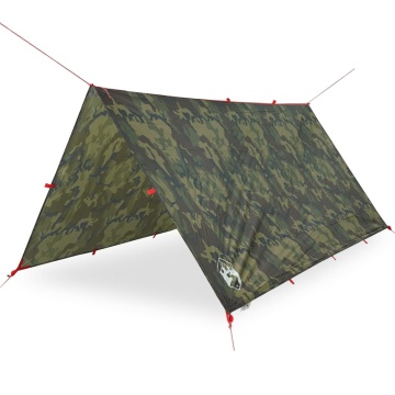 Prelată de camping, camuflaj, 306x306 cm, impermeabilă - Img 2