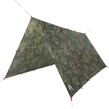 Prelată de camping, camuflaj, 451x420 cm, impermeabilă - Img 2