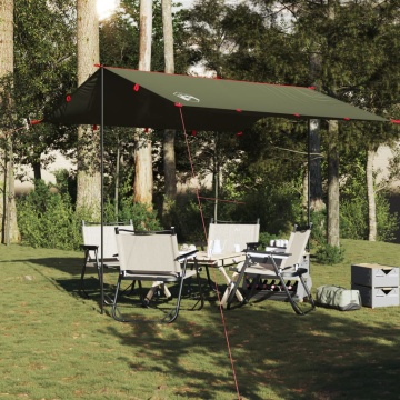 Prelată de camping, verde măsliniu, 306x306 cm, impermeabilă - Img 3