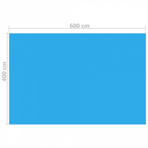 Prelată de piscină, albastru, dreptunghiular, 600 x 400 cm, PE - Img 3