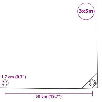 Prelată, negru, 3x5 m, 650 g/m² - Img 5