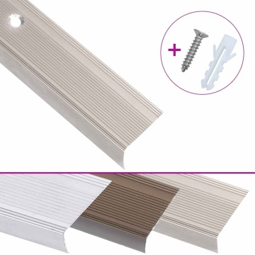 Profile trepte în formă de L, 15 buc. șampanie 100 cm aluminiu - Img 2