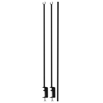 ProGarden Tijă decorativă de masă cu clemă, negru, metal - Img 5