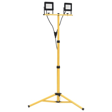Proiector LED cu trepied, 2x30 W, alb cald - Img 1