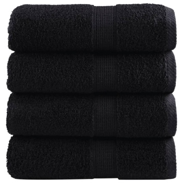 Prosoape mâini premium SOLUND 4 buc negru 30x30 cm 600 gsm - Img 1