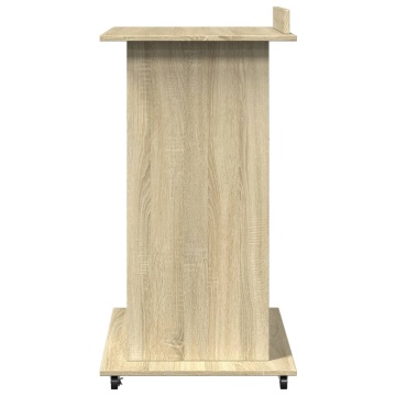 Pupitru roți și sertar stejar sonoma 55x55x107cm lemn prelucrat - Img 8