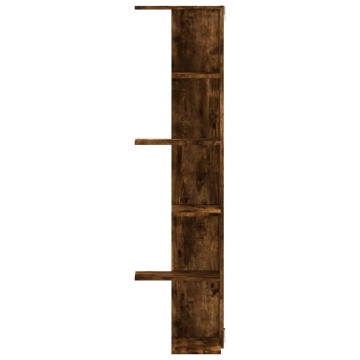 Raft colț perete stejar fumuriu 36,5x36,5x140cm lemn prelucrat - Img 4