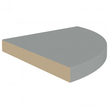 Raft colțar de perete, gri, 35 x 35 x 3,8 cm, MDF - Img 3