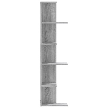 Raft colțar perete gri sonoma 36,5x36,5x140cm lemn prelucrat - Img 8