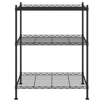 Raft de depozitare, 3 niveluri, negru, 60 x 35 x 76 cm, 150 kg - Img 3