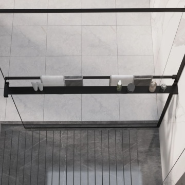 Raft de duș pentru perete cabină de duș negru, 118 cm, aluminiu - Img 1
