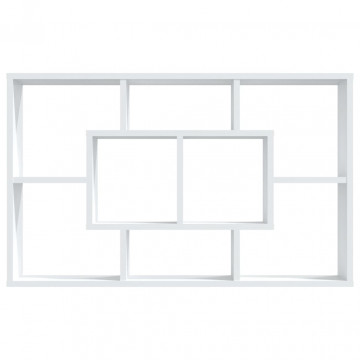 Raft de perete, alb extralucios, 85x16x52,5 cm, lemn compozit - Img 7