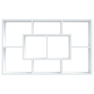 Raft de perete, alb extralucios, 85x16x52,5 cm, lemn prelucrat - Img 7