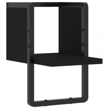 Raft de perete cu bare, negru, 20x25x30 cm - Img 2