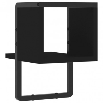 Raft de perete cu bare, negru, 20x25x30 cm - Img 5