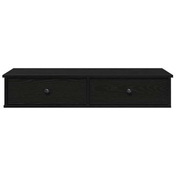 Raft de perete cu sertare negru 100x37,5x19 cm lemn prelucrat - Img 4