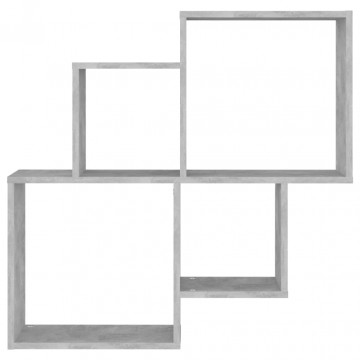 Raft de perete de cub, gri beton, 80x15x78,5 cm, PAL - Img 3