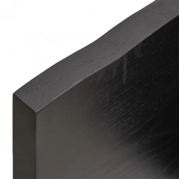 Raft de perete gri închis 120x60x4 cm lemn masiv stejar tratat - Img 3
