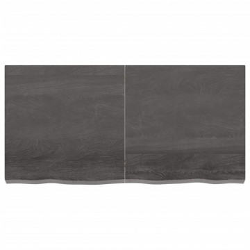 Raft de perete gri închis 120x60x6 cm lemn masiv stejar tratat - Img 1