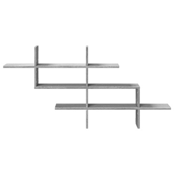 Raft de perete, gri sonoma, 124,5x18x60,5 cm, lemn prelucrat - Img 4