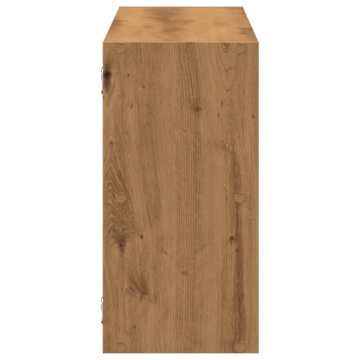 Raft de perete, lemn artizanal, 100x25x50 cm, lemn prelucrat - Img 8