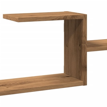 Raft de perete, lemn artizanal, 104x15x49 cm, lemn prelucrat - Img 7