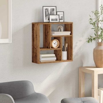 Raft de perete, lemn vechi, 45x16x45 cm, lemn prelucrat - Img 3