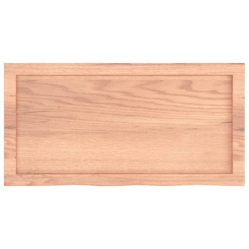 Raft de perete maro deschis 80x40x(2-4) cm lemn stejar tratat - Img 8