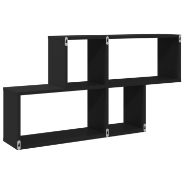 Raft de perete, negru, 100x20x53 cm, lemn prelucrat - Img 5