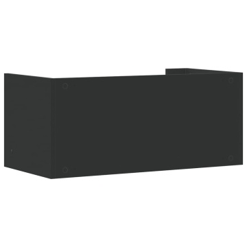 Raft de perete, negru, 70,5x35x30,5 cm, lemn prelucrat - Img 5