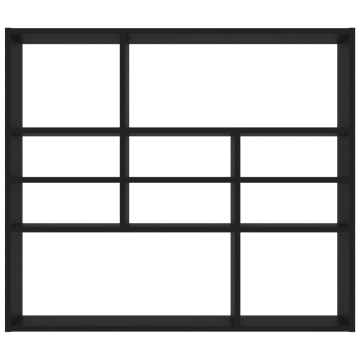 Raft de perete, negru, 90x16x78 cm, lemn prelucrat - Img 4