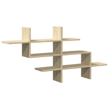 Raft de perete, stejar sonoma, 124,5x18x60,5 cm, lemn prelucrat - Img 2