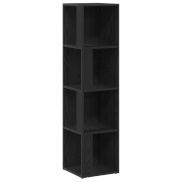 Raft Negru Stejar 33x33x132 cm din lemn procesat - Img 2