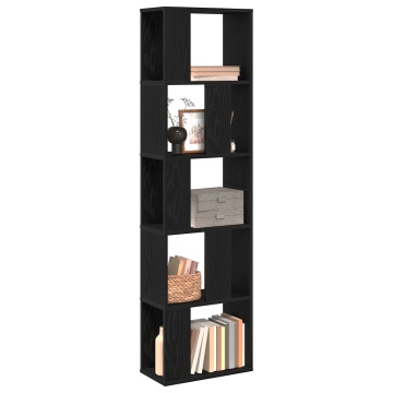 Raft pentru cărți 5 nivele Negru Stejar 45x23,5x162,5 cm Lemn prelucrat - Img 3