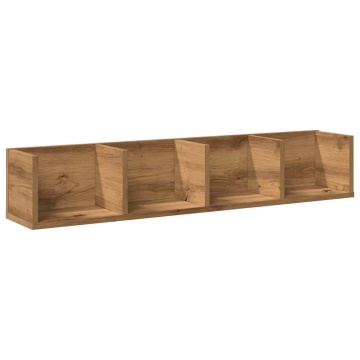 Raft perete CD-uri stejar artizanal 100x18x18 cm lemn prelucrat - Img 2