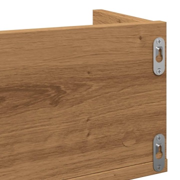 Raft perete CD-uri stejar artizanal 100x18x18 cm lemn prelucrat - Img 6