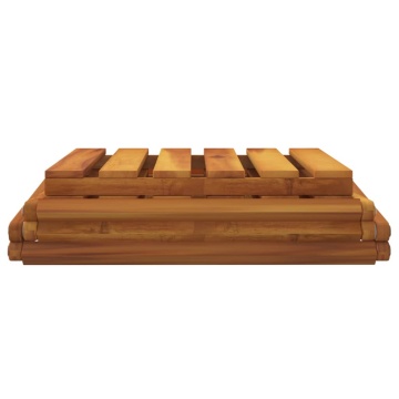 Raft pliabil cu 3 niveluri, maro, 43x31x63 cm lemn masiv acacia - Img 7