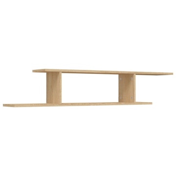 Raft TV cu montaj pe perete, stejar sonoma, 125x18x23 cm, PAL - Img 2