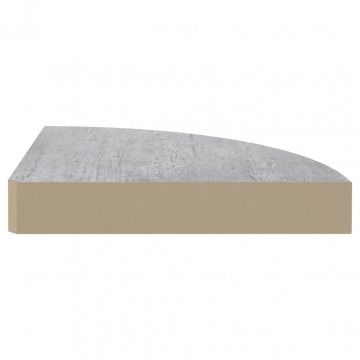 Rafturi de colț de perete, 4 buc., gri beton, 25x25x3,8 cm, MDF - Img 5