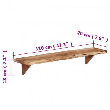 Rafturi de perete, 2 buc., 110x20x18 cm, lemn masiv de acacia - Img 6