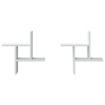 Rafturi de perete, 2 buc., alb, 38x12x38 cm, lemn prelucrat - Img 4