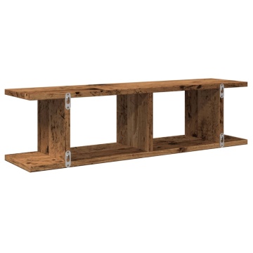 Rafturi de perete 2 buc. lemn vechi 75x18x20 cm, lemn prelucrat - Img 6