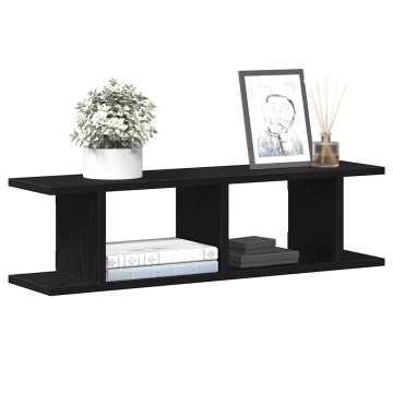 Rafturi de perete 2 buc Stejar negru 75x18x20 cm Lemn prelucrat - Img 4
