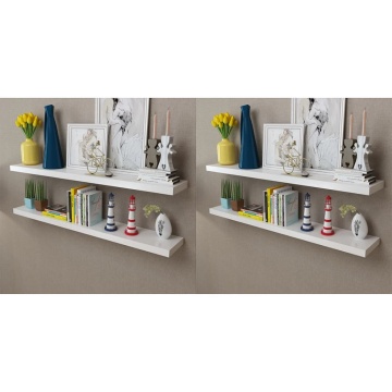 Rafturi de perete, 4 buc., alb, 120 cm - Img 1