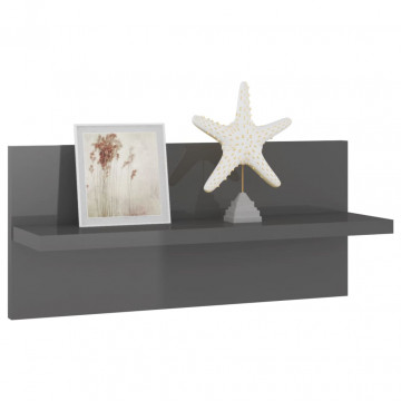 Rafturi de perete, 4 buc., gri extralucios, 40x11,5x18 cm, PAL - Img 4
