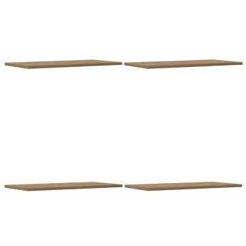 Rafturi de perete, 4 buc., stejar artizanal, 60x30x1,5 cm, lemn - Img 2