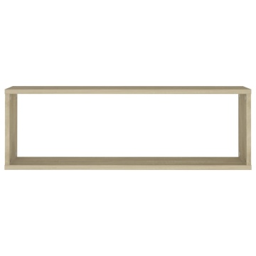 Rafturi de perete cub, 4 buc., stejar sonoma, 80x15x26,5 cm PAL - Img 6