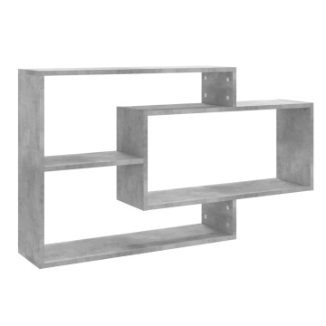 Rafturi de perete, gri beton, 104x20x58,5 cm, lemn prelucrat - Img 2