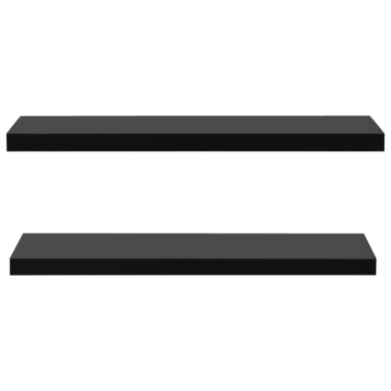 Rafturi de perete suspendate, 2 buc., negru, 120 x 20 x 3,8 cm - Img 3